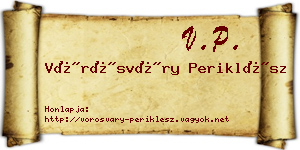 Vörösváry Periklész névjegykártya